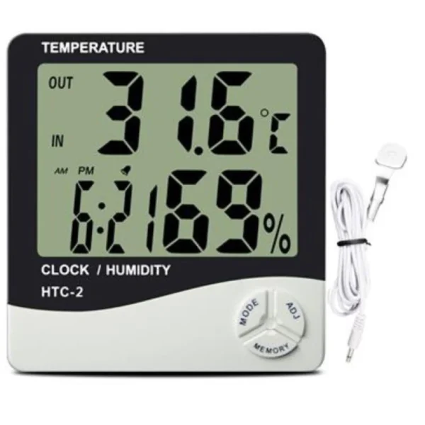 Digital Series Thermometer Hygrometer und Uhr inkl. externen Fühler 2m